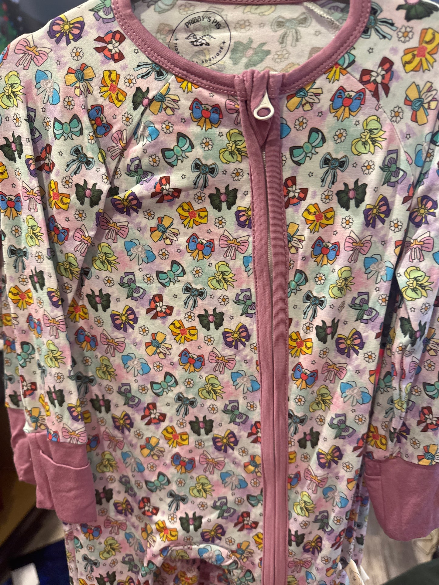 Princess Bow Zippie: 6-12M