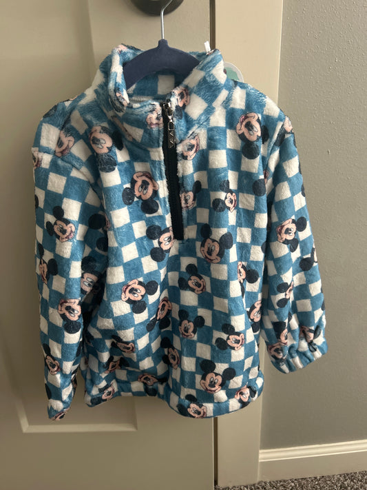 Blue Checkered Mouse Fleece