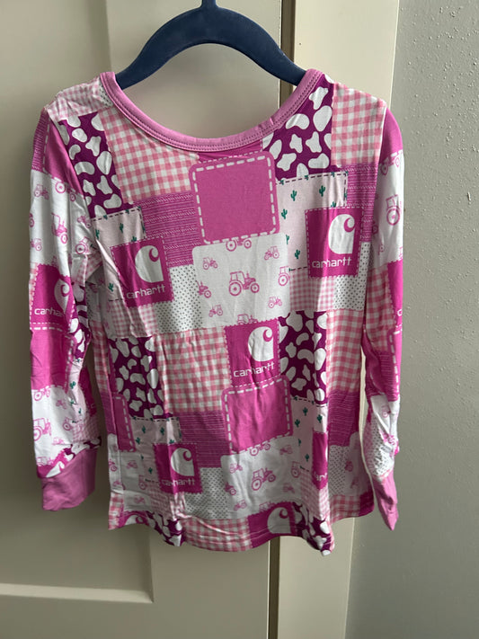 Pink Harrt Tractor Pant Set